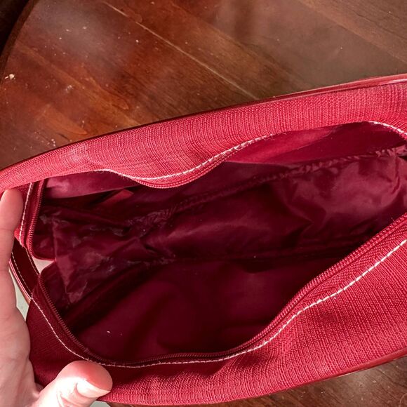 Estee Lauder Red Cosmetic Travel Bag Toiletry Organizer with Handle - Picture 4 of 6